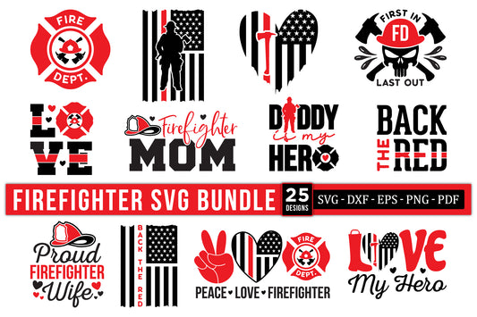 Firefighter SVG Designs Bundle