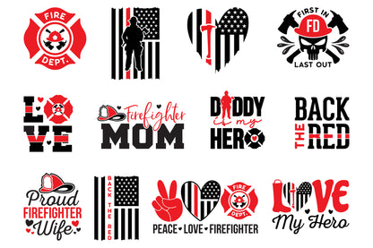 Firefighter SVG Designs Bundle
