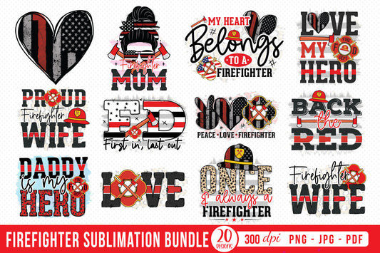 Firefighter Sublimation Designs Bundle