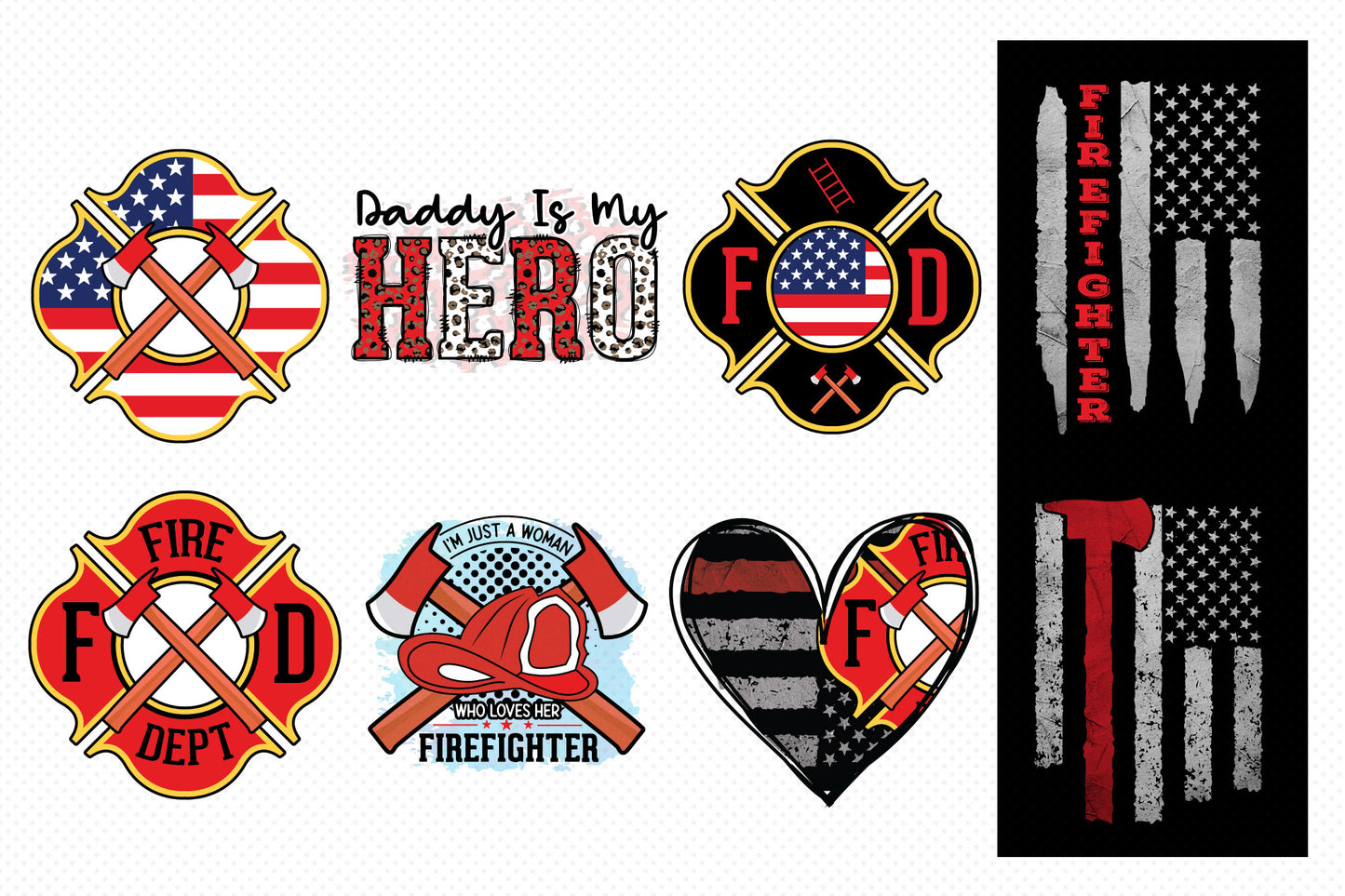 Firefighter Sublimation Designs Bundle