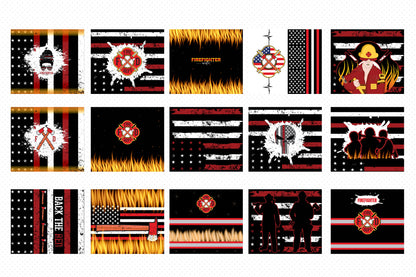 Firefighter Tumbler Wraps Sublimation Bundle