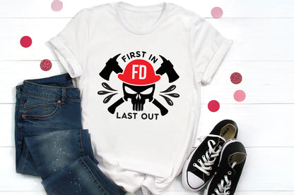 First In Last Out, Firefighter Skull SVG