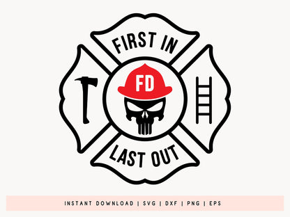 First in Last out, Fire Department Shield SVG