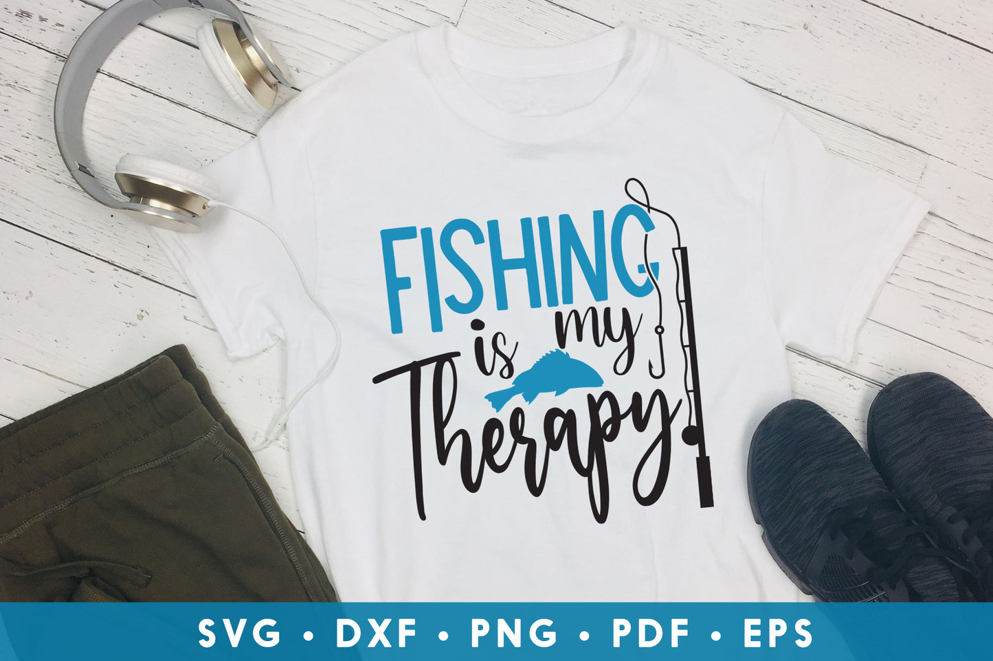 Fishing is My Therapy SVG Cut File