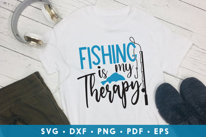 Fishing is My Therapy SVG Cut File
