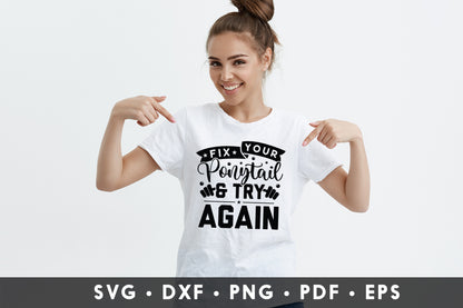 Fix Your Ponytail and Try Again, Workout SVG