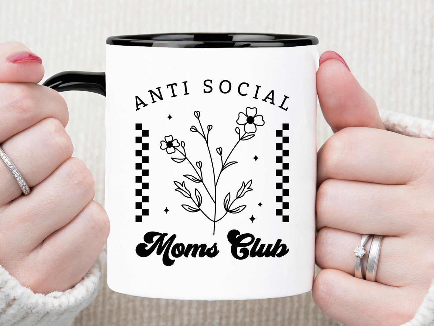 Floral Anti Social Moms Club SVG Design