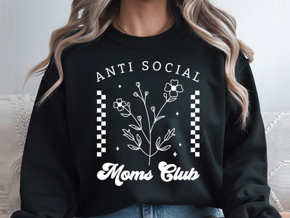 Floral Anti Social Moms Club SVG Design