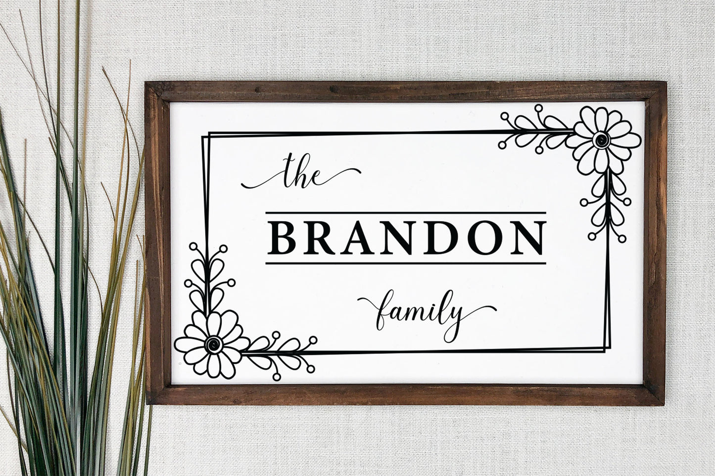 Floral Family Monogram SVG Sign Graphic