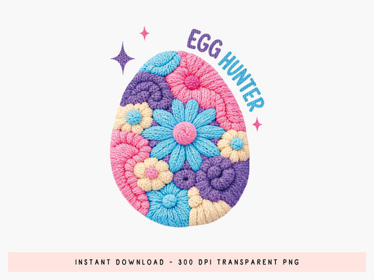 Floral Faux Egg Hunter Easter Sublimation Print