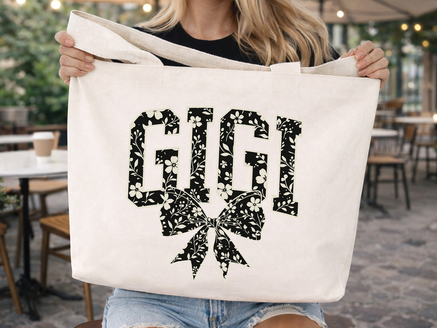 Floral Gigi Mothers Day Coquette Bow PNG