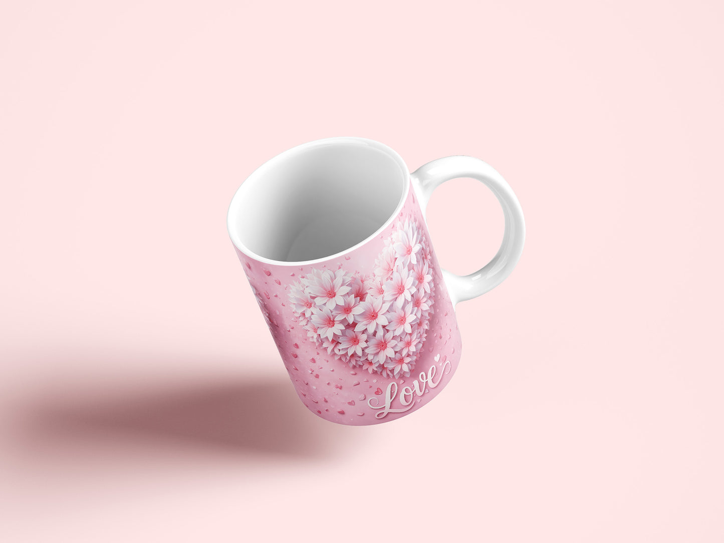 Floral Love Valentine Mug Wrap Sublimation PNG