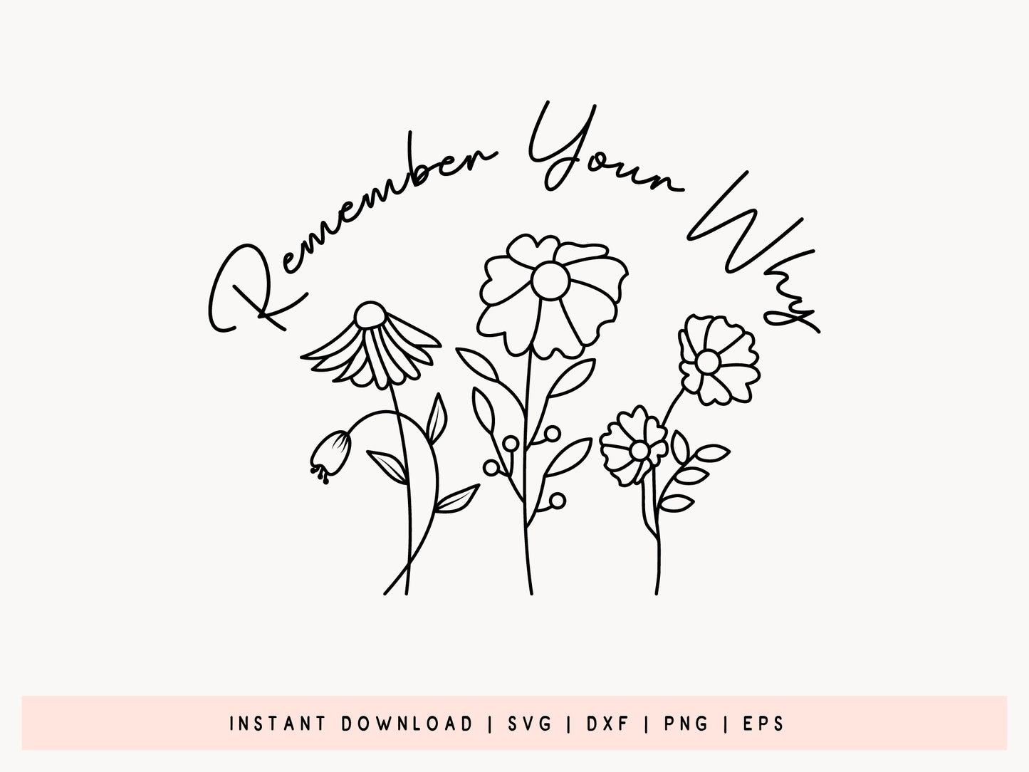 Floral Motivational SVG Design, Remember Your Why