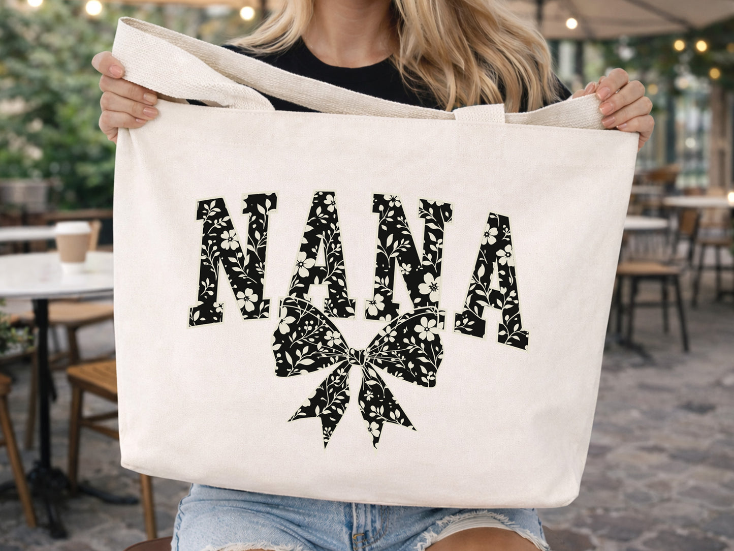 Floral Nana Coquette Bow Sublimation Design