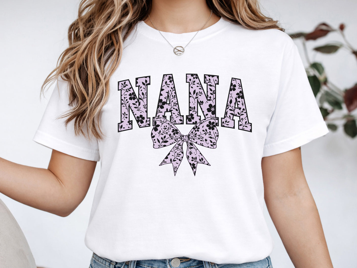 Floral Nana Coquette Bow Sublimation Design