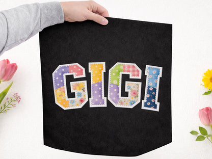 Floral Patchwork Gigi PNG Sublimation Design