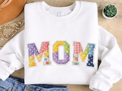 Floral Patchwork Mom Sublimation PNG