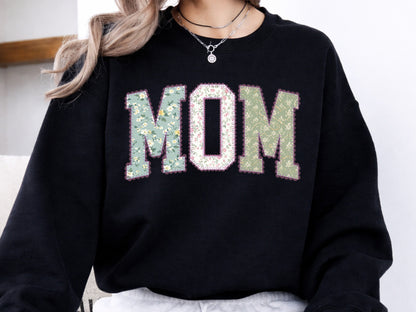 Floral Patchwork Mom Sublimation PNG
