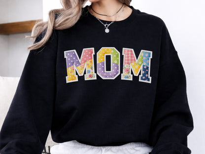 Floral Patchwork Mom Sublimation PNG