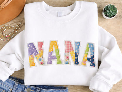 Floral Patchwork Nana Sublimation Design