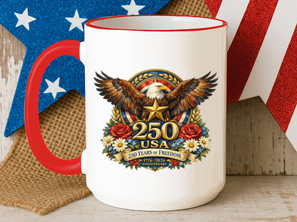 Floral USA 250 Years of Freedom PNG Design
