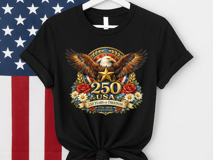 Floral USA 250 Years of Freedom PNG Design