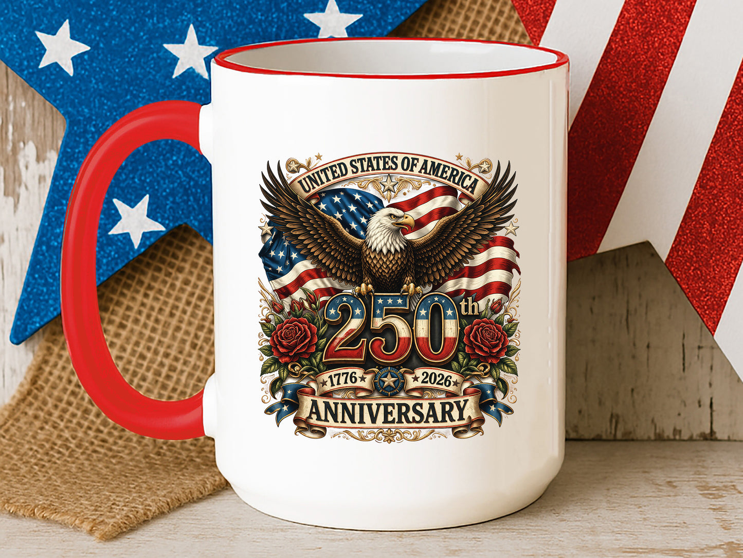 Floral USA 250th Anniversary PNG Sublimation