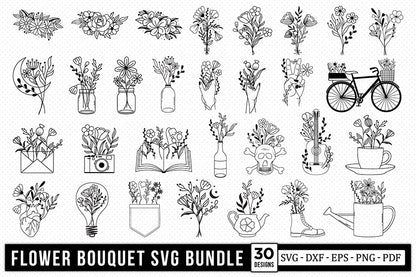 Flower Bouquet SVG Bundle