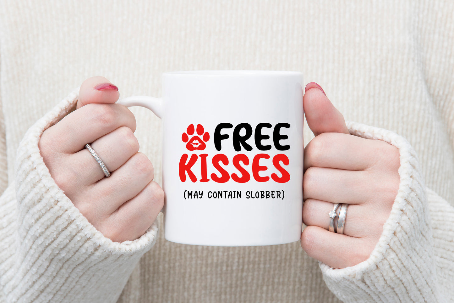 Free Kisses May Contain Slobber - Dog Valentine's Day SVG