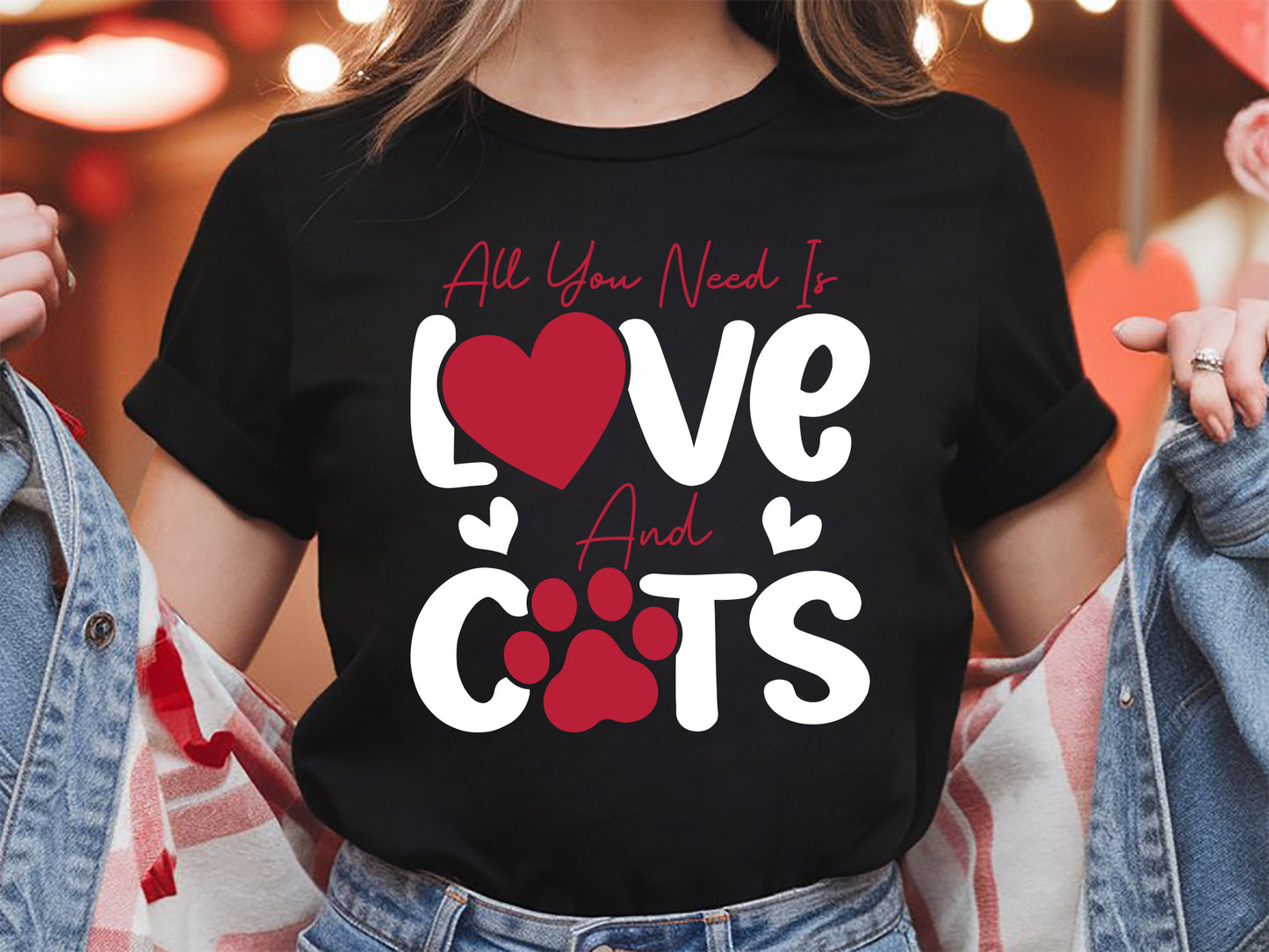 Funny All You Need Is Love and Cats Valentine SVG File