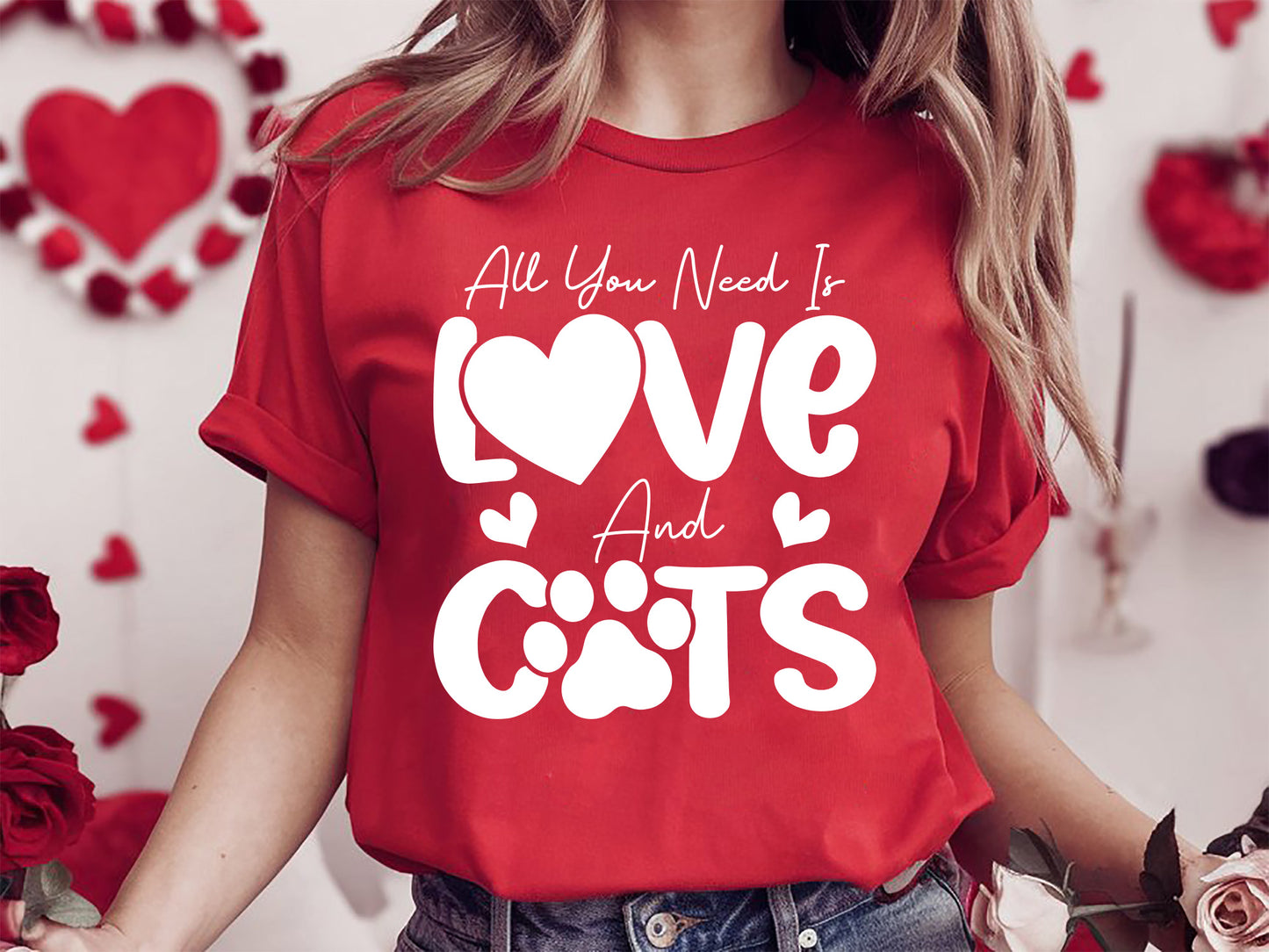 Funny All You Need Is Love and Cats Valentine SVG File