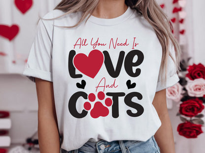 Funny All You Need Is Love and Cats Valentine SVG File