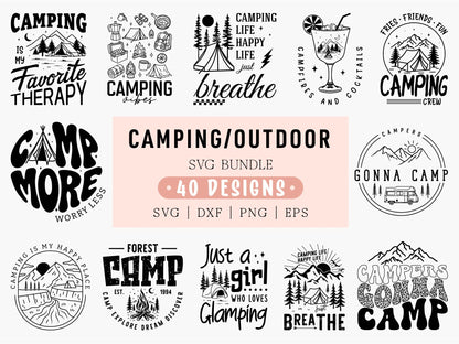 Funny Camping / Outdoor SVG Designs Bundle