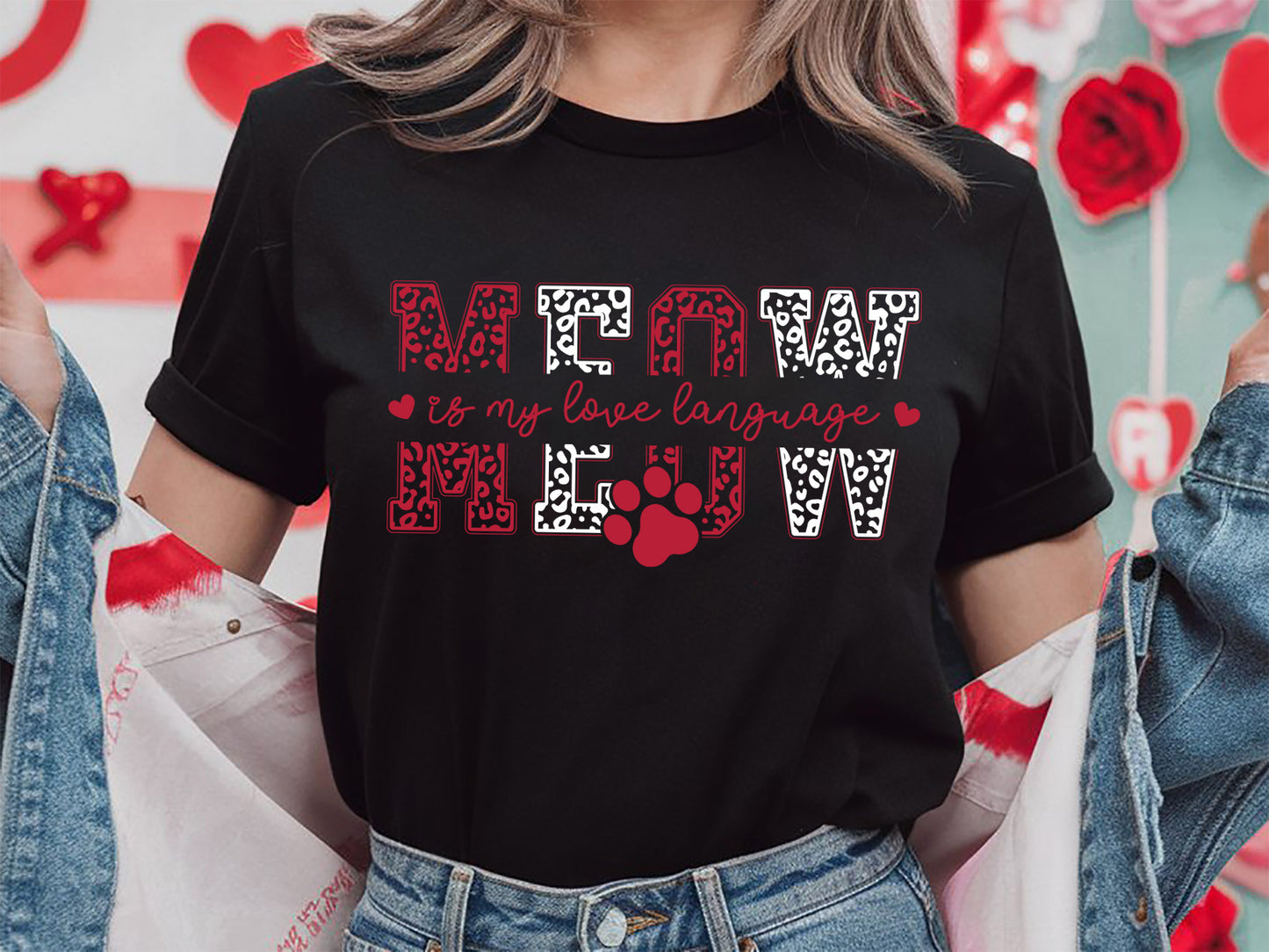 Funny Cat Valentine SVG - Meow Is My Love Language