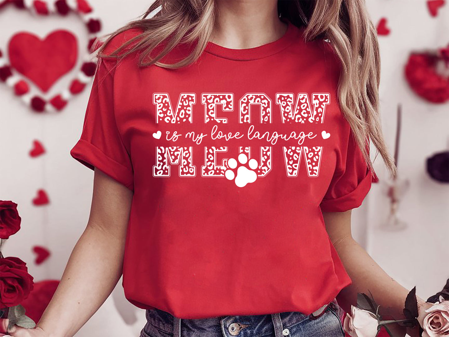 Funny Cat Valentine SVG - Meow Is My Love Language