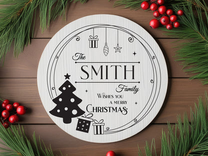 Funny Christmas Family Name Sign SVG