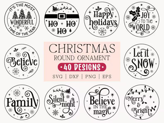 Funny Christmas Ornaments SVG Bundle