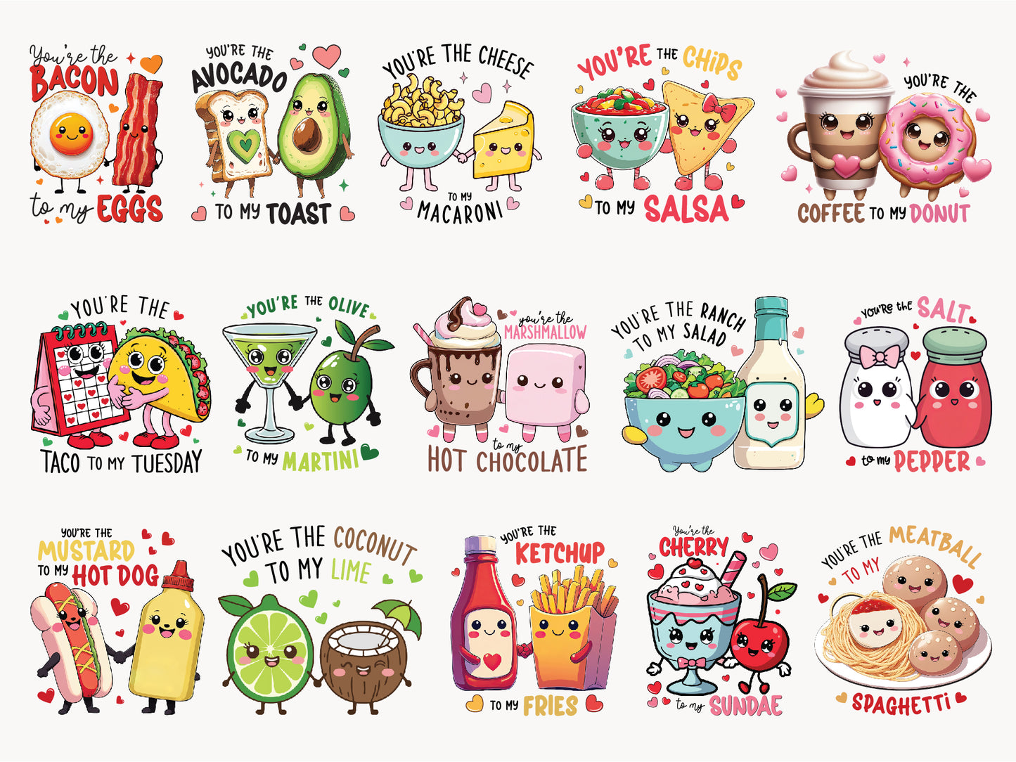 Funny Food Valentine's Day Sublimation Bundle