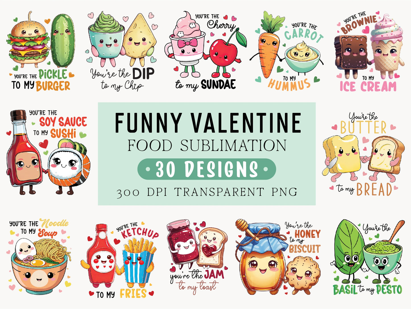 Funny Food Valentine's Day Sublimation Bundle