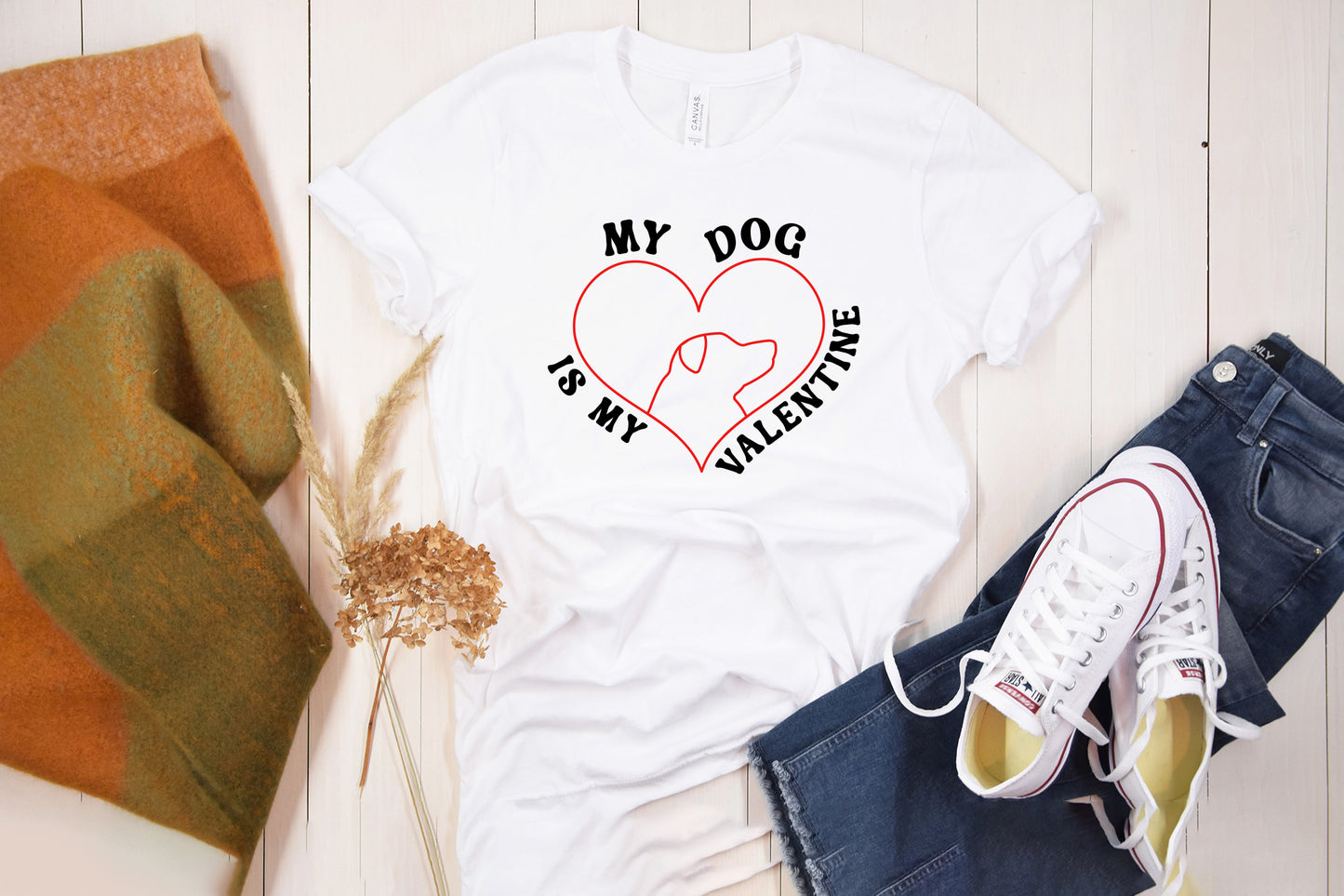 Funny My Dog is My Valentine SVG Graphic