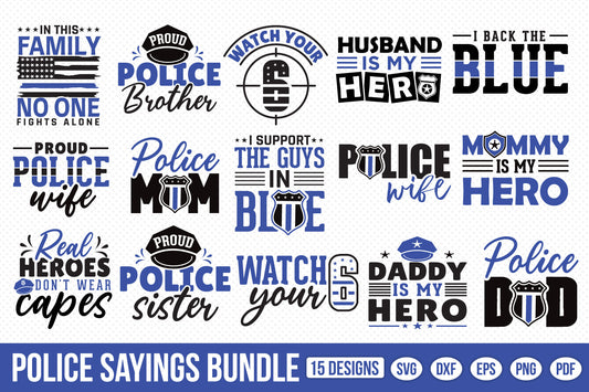 Funny Police Sayings SVG Bundle