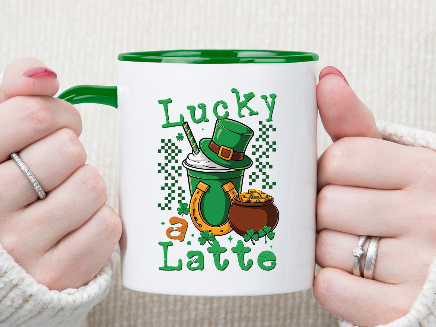 Funny St. Patrick's Day Sublimation, Lucky A Latte