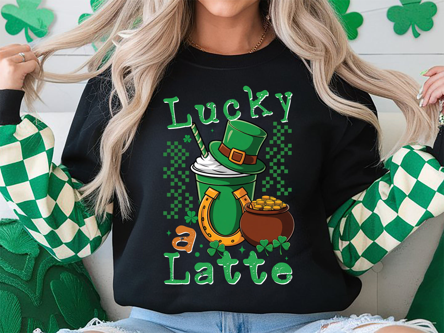 Funny St. Patrick's Day Sublimation, Lucky A Latte