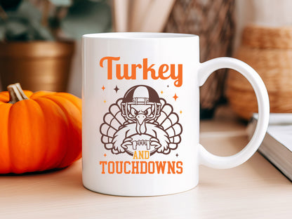 Funny Thanksgiving SVG - Turkey and Touchdowns