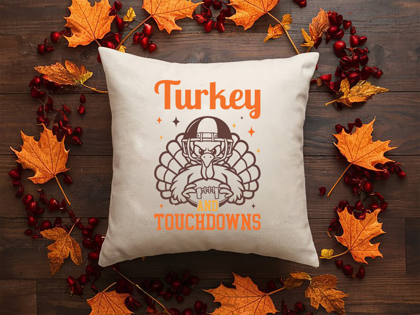 Funny Thanksgiving SVG - Turkey and Touchdowns