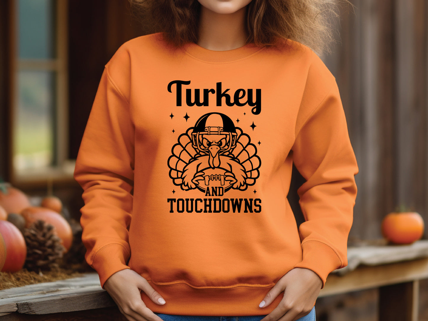 Funny Thanksgiving SVG - Turkey and Touchdowns