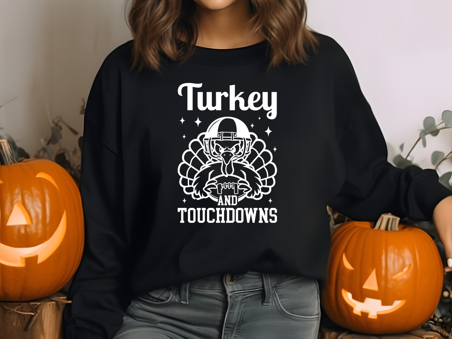 Funny Thanksgiving SVG - Turkey and Touchdowns