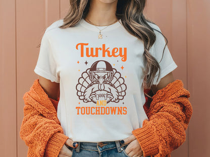 Funny Thanksgiving SVG - Turkey and Touchdowns