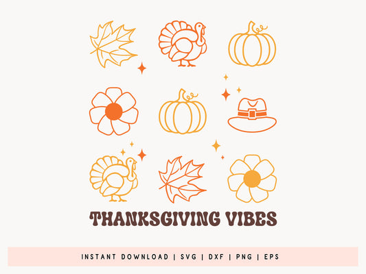 Funny Thanksgiving Vibes SVG File