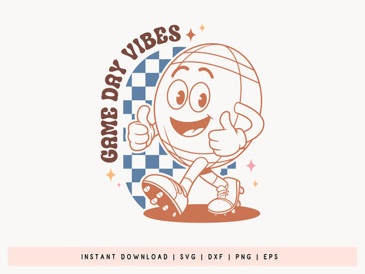 Game Day Vibes - Retro Football SVG Cut File